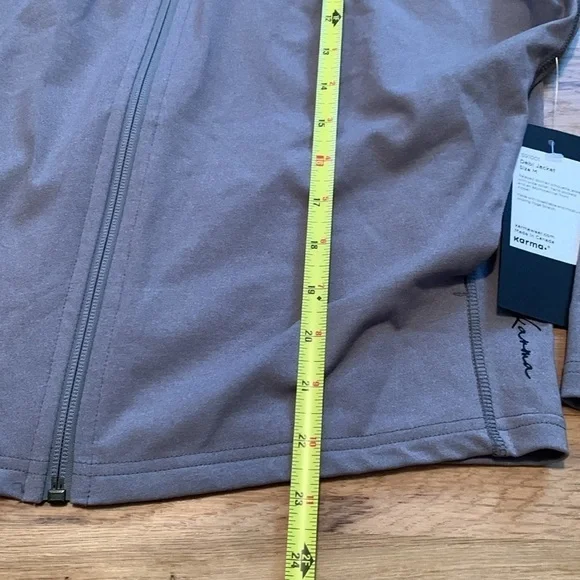 NWT Karma Debi Drop Shoulder Long Sleeve Zip Up Jacket Gray Women’s M - Picture 8 of 13